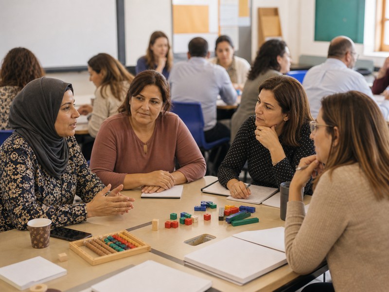 סדנת מורים עם חומרי מתמטיקה ריקים כמטפורה לנרטיבים על מגדר ומתמטיקה בבתי ספר בישראל