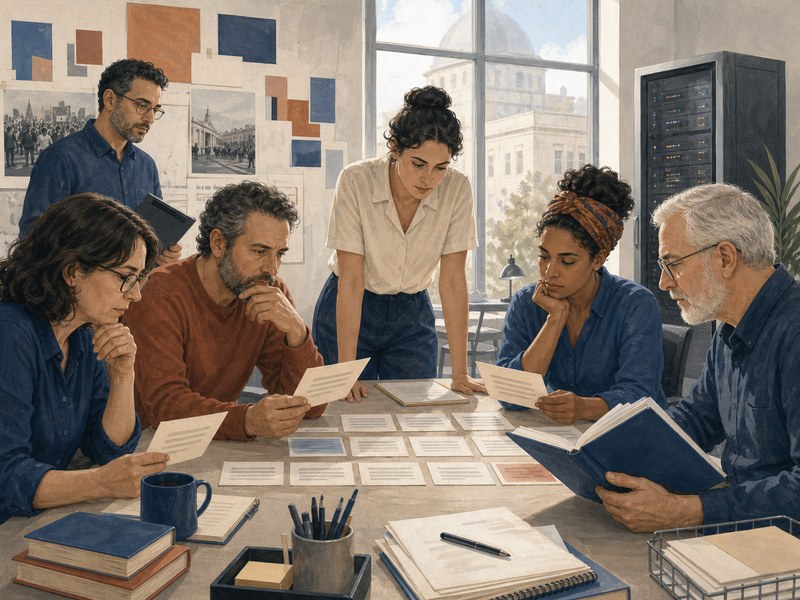 זרם פוסטים עובר דרך רשת של כללים זעירים אל מאזניים של חופש ביטוי ובטיחות, כמטפורה לבקרת תוכן בידי מודל שפה, ללא טקסט קריא