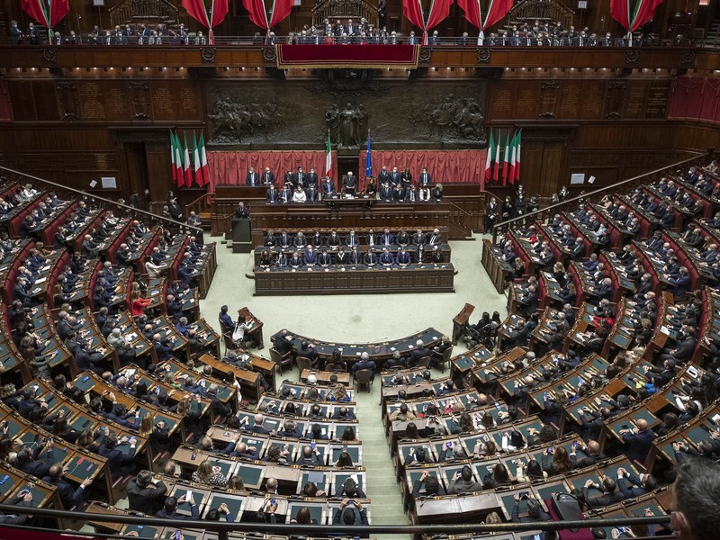 מליאת בית הנבחרים האיטלקי בארמון מונטצ׳יטוריו ברומא